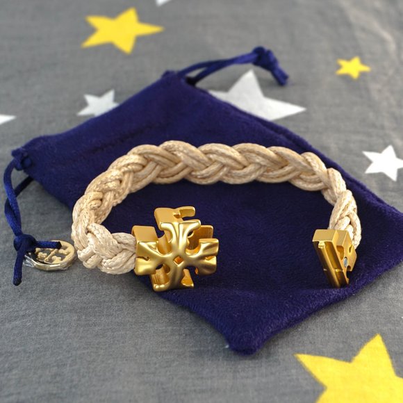 Tory Burch Fisherman Bracelet in Rolled Gold / Ivory (Brand New with Dust Bag) - Picture 4 of 7
